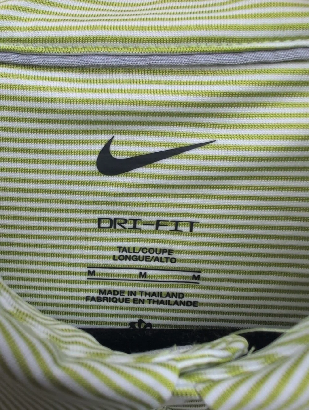 Nike Men’s Light Green Dri-FIT Player Striped Golf Polo Size M-tall NWT